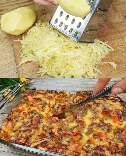 Potato lasagna with chicken