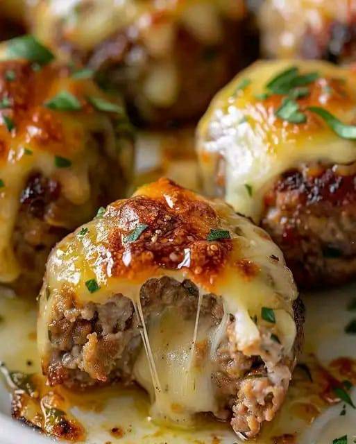 Cheesy Stuffed Meatloaf Bites