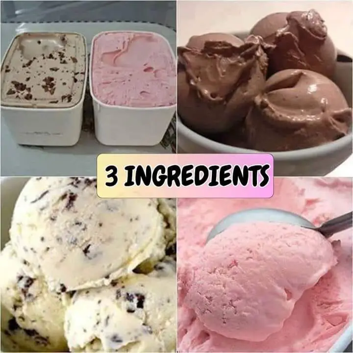 Ice cream with 3 ingredients, a delicious, simple and tasty recipe.