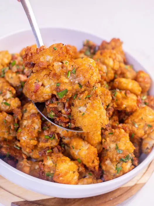 Warm Smashed Tater Tot Salad