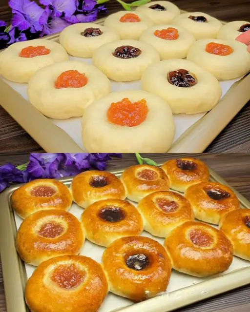 Sweet Bread Rolls with Jam