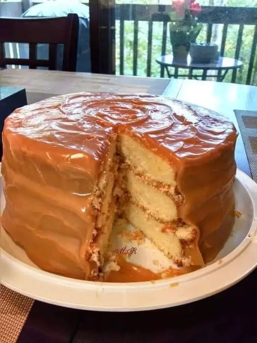 Homemade caramel cake