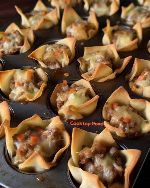 Sausage & Cheese Wonton Bites Recipe