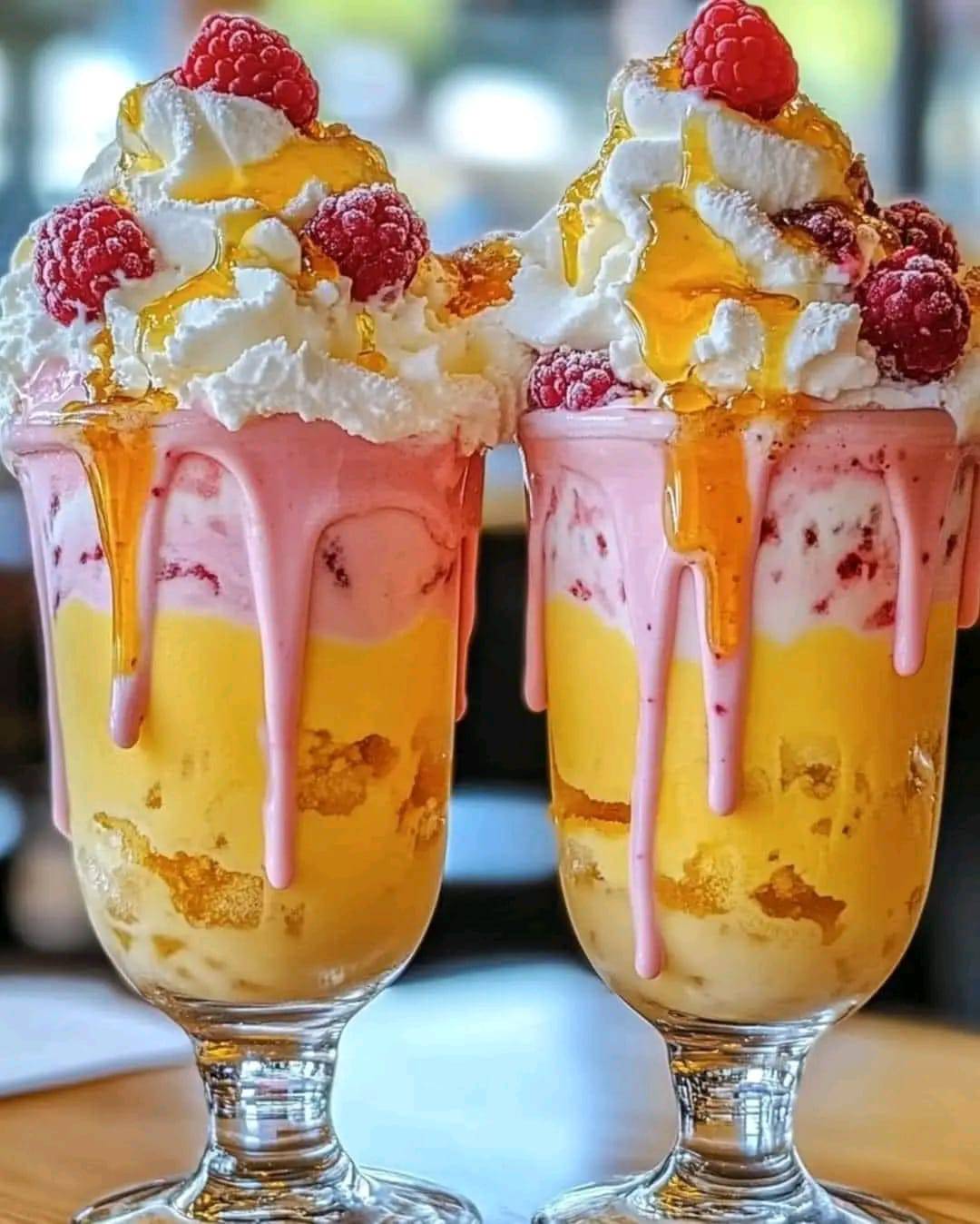 GOLDEN RASPBERRY CHEESECAKE MILKSHAKE DELIGHTS