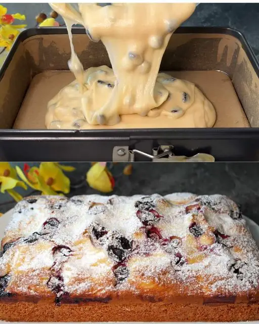 Cherry Yogurt Cake with Dried and Fresh Cherries