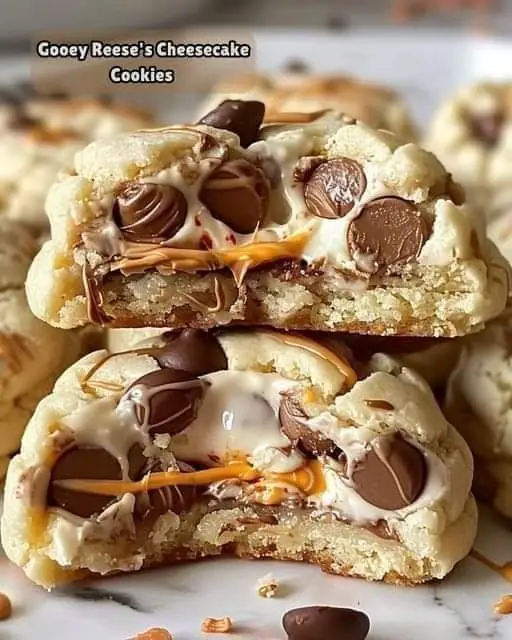 Gooey Reese’s Cheesecake Cookies