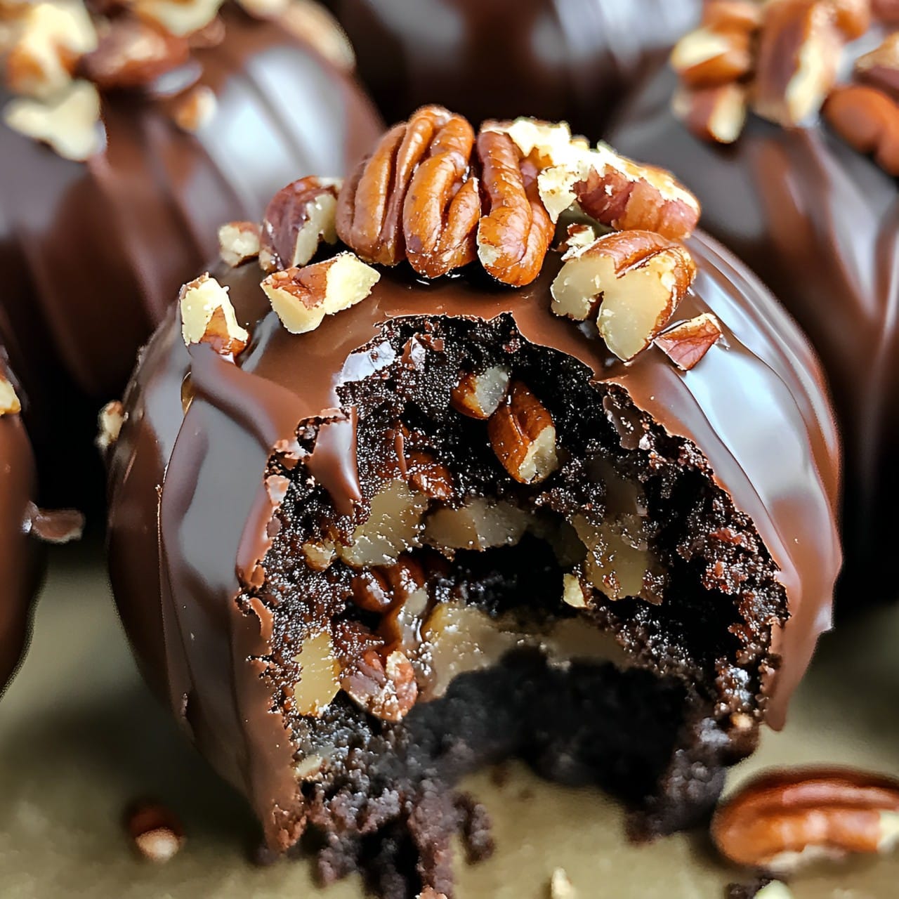 The Best Pecan Pie Brownie Bombs