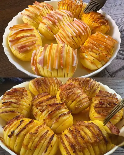 Bacon-Filled Hassel back Potatoes