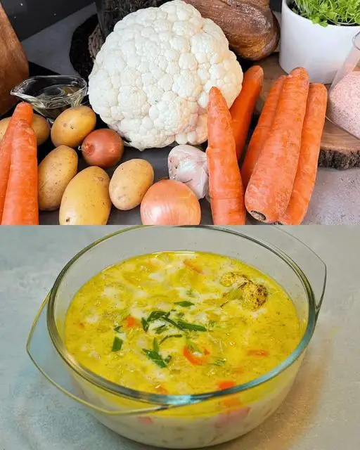 Tasty Cauliflower Soup with Roasted Cauliflower Topping