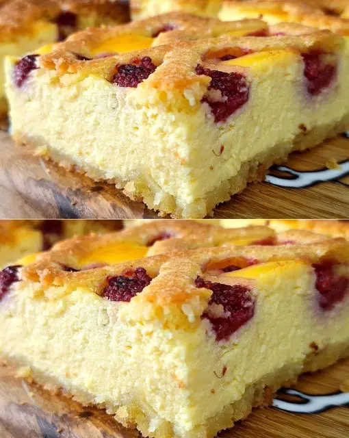 Creamy Raspberry Cottage Cheese Cake