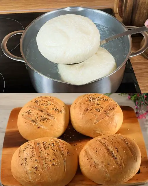 Rustic Boiled Bread Balls with Sesame Seed Topping