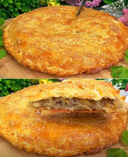 Crispy Juicy Meat and Potato Pie