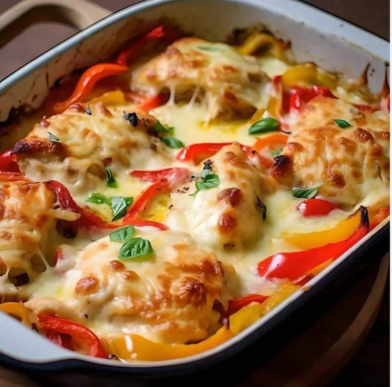 Herb-infused Chicken & Bell Peppers Casserole