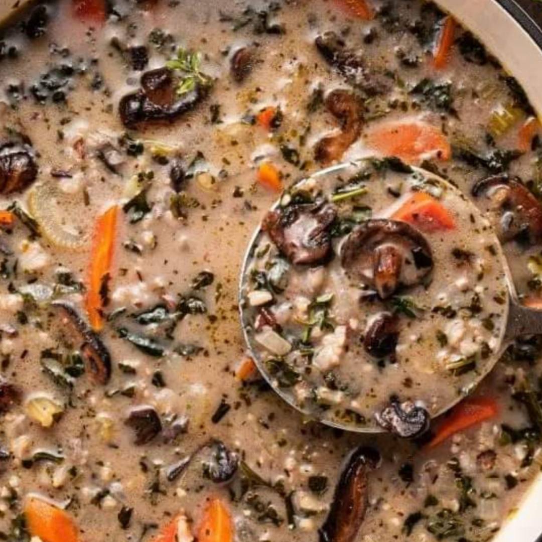 Creamy Vegan Mushroom Wild Rice Soup