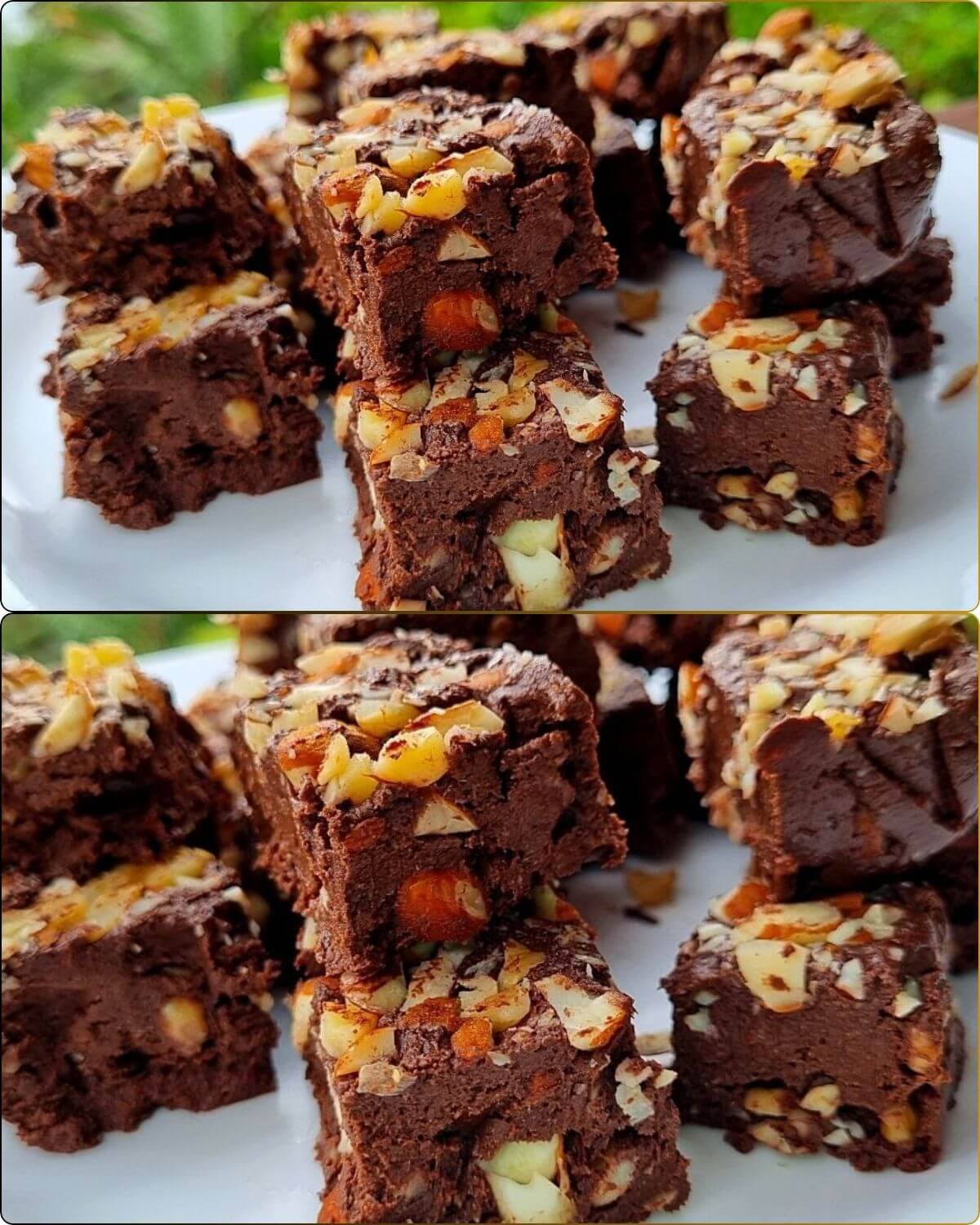 Indulge in Decadence: Chocolate-Banana Brownies with Nuts