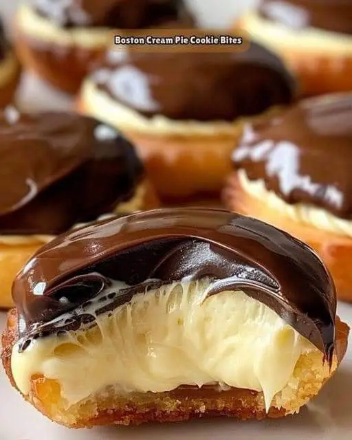 Boston Cream Pie Cookie Bites