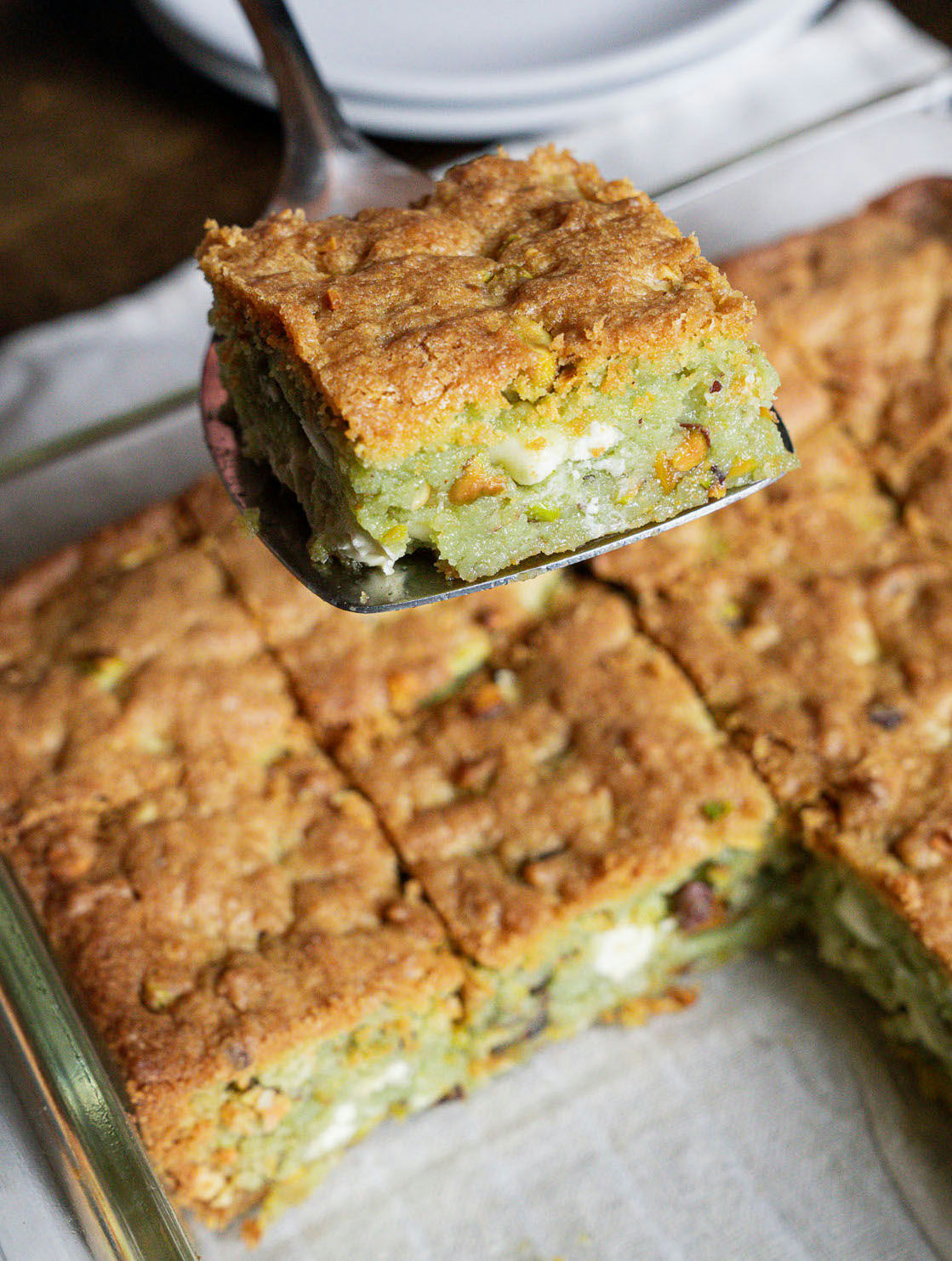 Pistachio Blondies