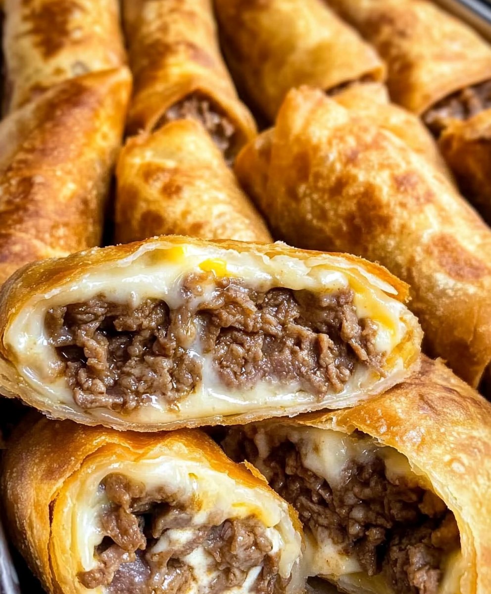 Philly cheesesteak egg rolls