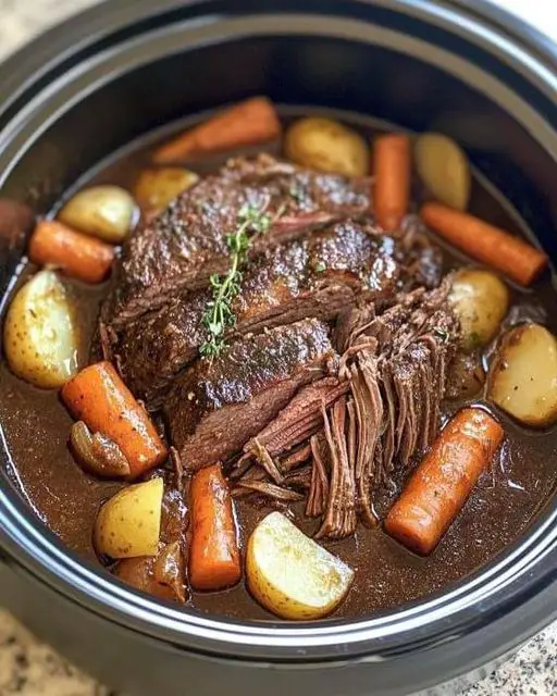 Prepare yourself for a burst of flavors with this slowly cooked Amish-style pot roast!