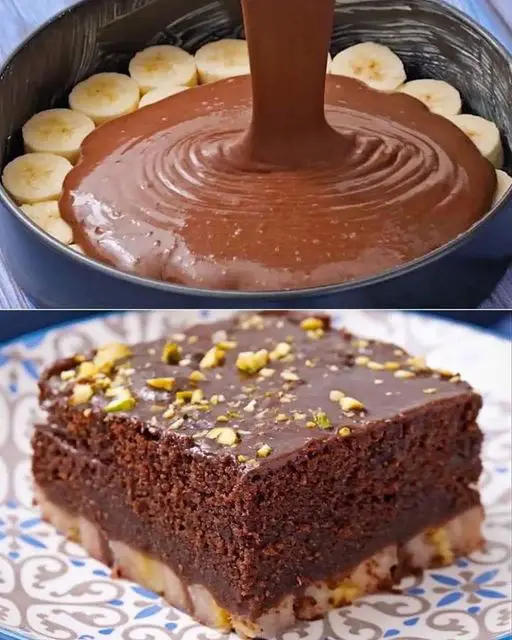 Banana chocolate square