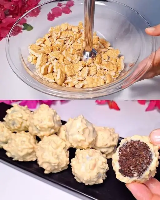 No-Bake Coconut Chocolate Balls with Peanuts