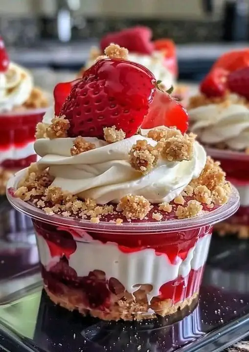 Strawberry Crunch Cheesecake Cups