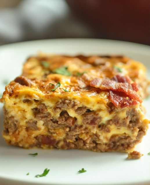 Low Carb Bacon Cheeseburger Casserole