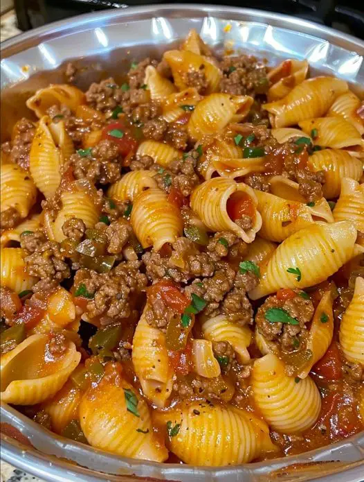 Pasta Shells with Ground Beef