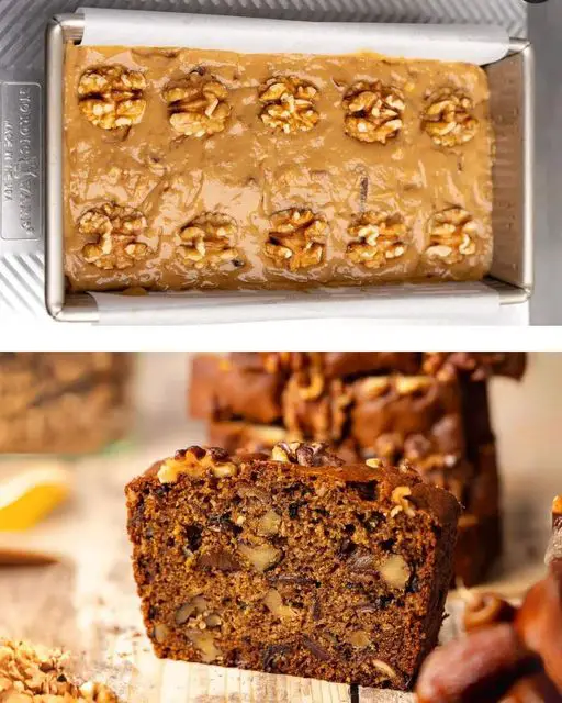 date and walnut cake: