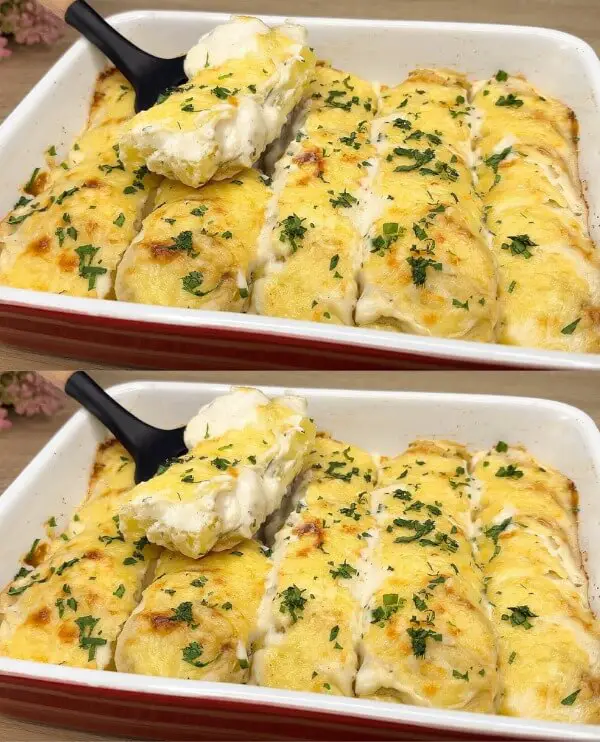 Creamy Cheesy Potato Bake Indulge in a culinary delight!