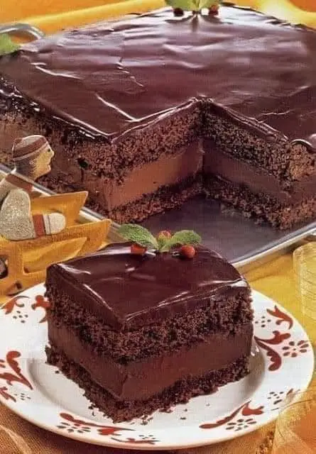 Mocha Layer Cake with Chocolate-Rum Cream