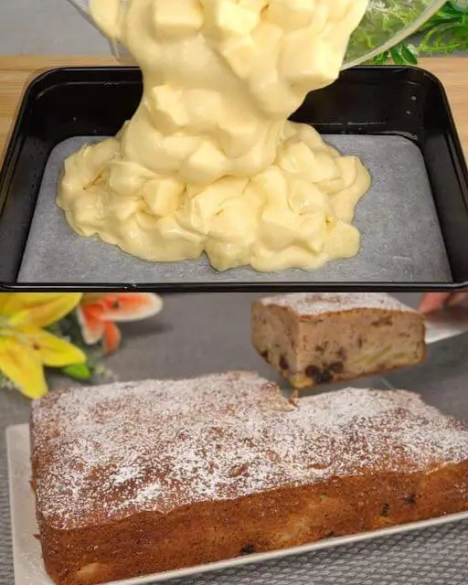 Apple Walnut Raisin Cake Recipe