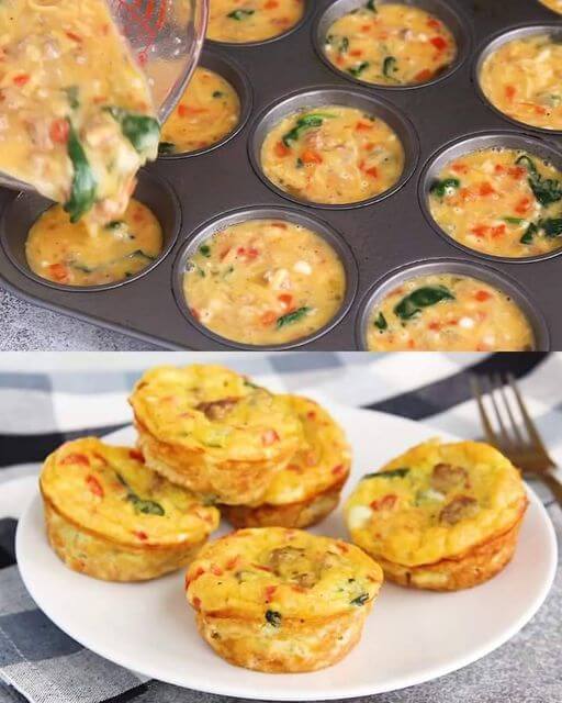 Turkey Kielbasa and Spinach Mini Quiches