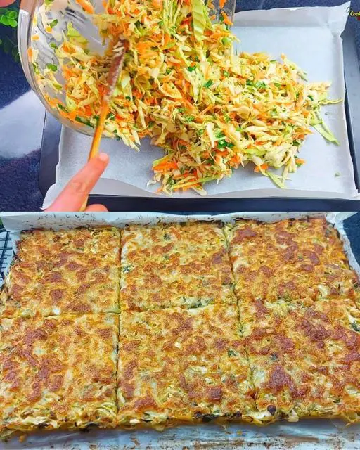 Savory Cabbage and Carrot Frittata with Mozzarella