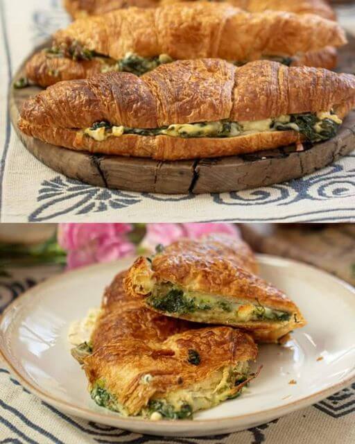 Spinach and Cheese Stuffed Croissants