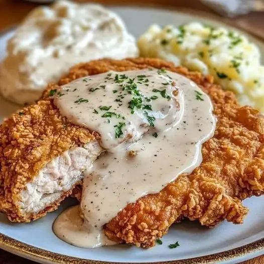 chicken fried steak with country gravy