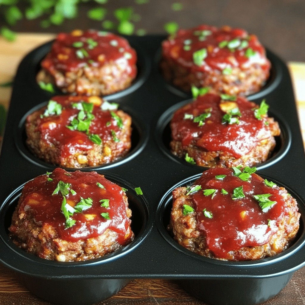 Mini BBQ Meatloaves (Mini Meatloaf Muffins)