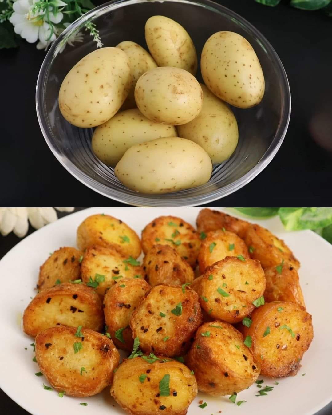 Crispy Garlic-Roasted Potatoes with Herbs