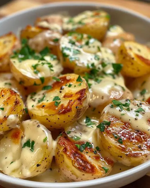 **Potatoes with Creamy Garlic Sauce**