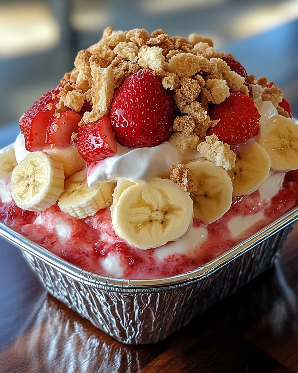 Strawberry Crunch Banana Pudding