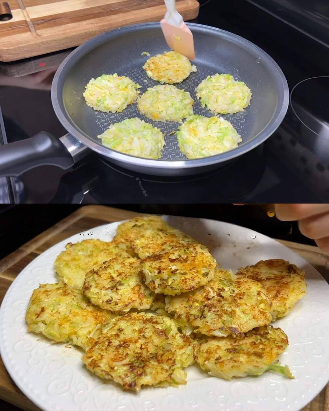 Cabbage and Rice Fritters with Cheese