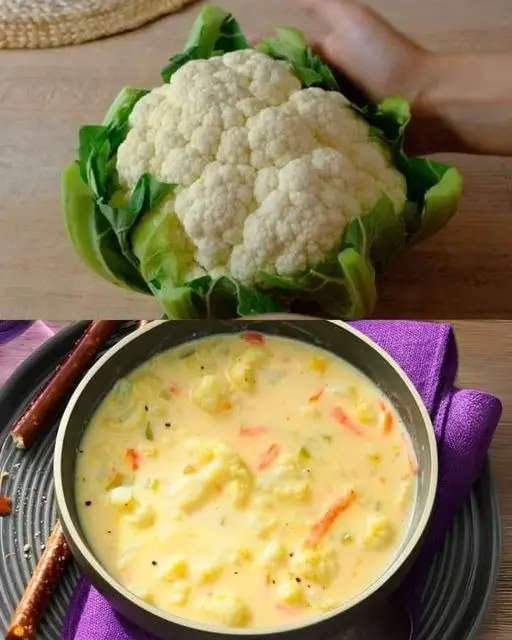 Creamy Cauliflower, Leek, and Cheddar Soup