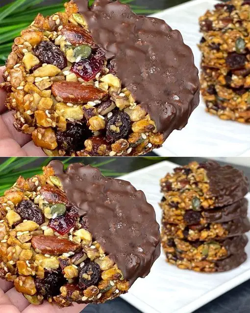 Chocolate Dipped Nut and Seed Cookies Recipe