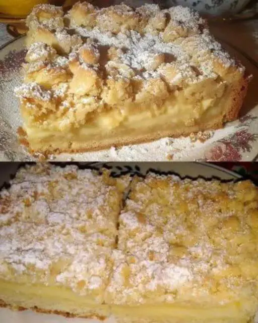 Incredibly Delicious Crumble Cake with Pudding in 15 Minutes