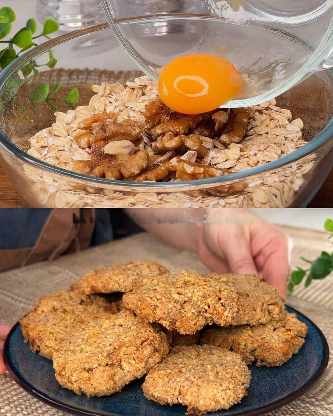 Oatmeal and Walnut Cookies