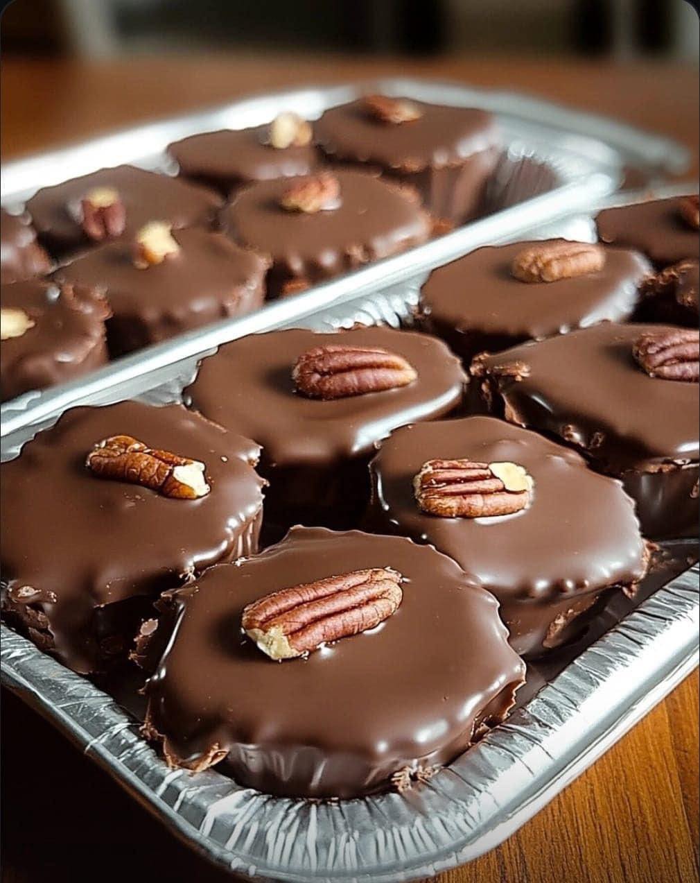 Homemade candy with pecans and caramel