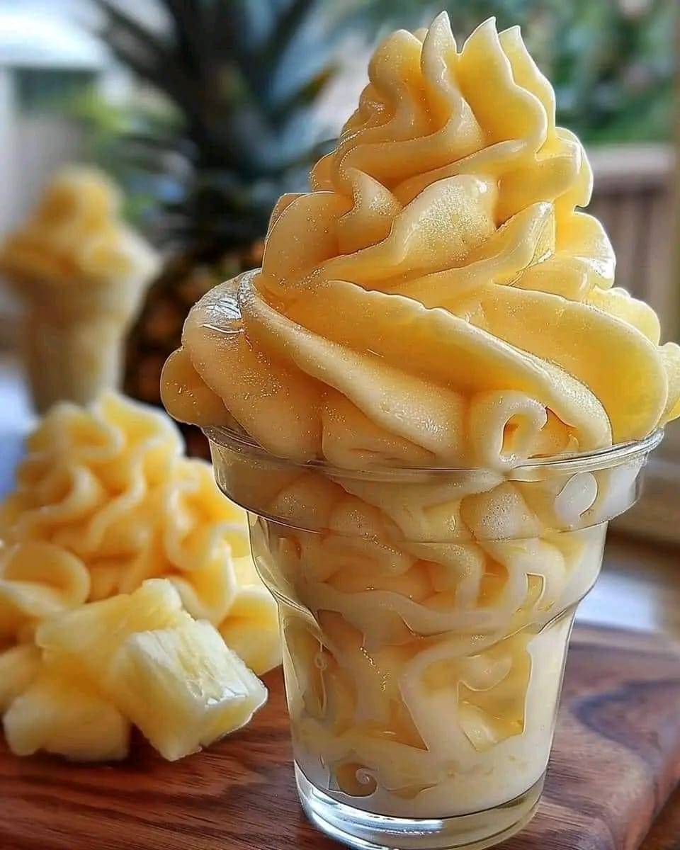 Homemade Pineapple Soft-Serve Ice Cream