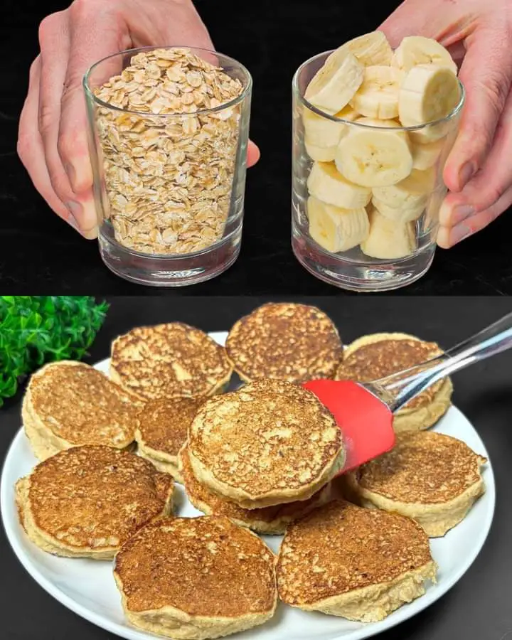 Apple and Banana Oatmeal Pancakes