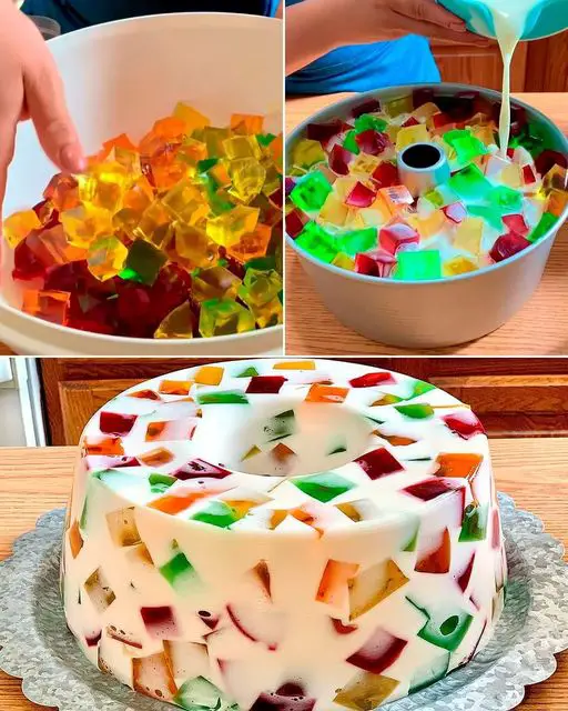 Mosaic jelly with 4 ingredients: A colorful and refreshing treat that appeals to everyone.