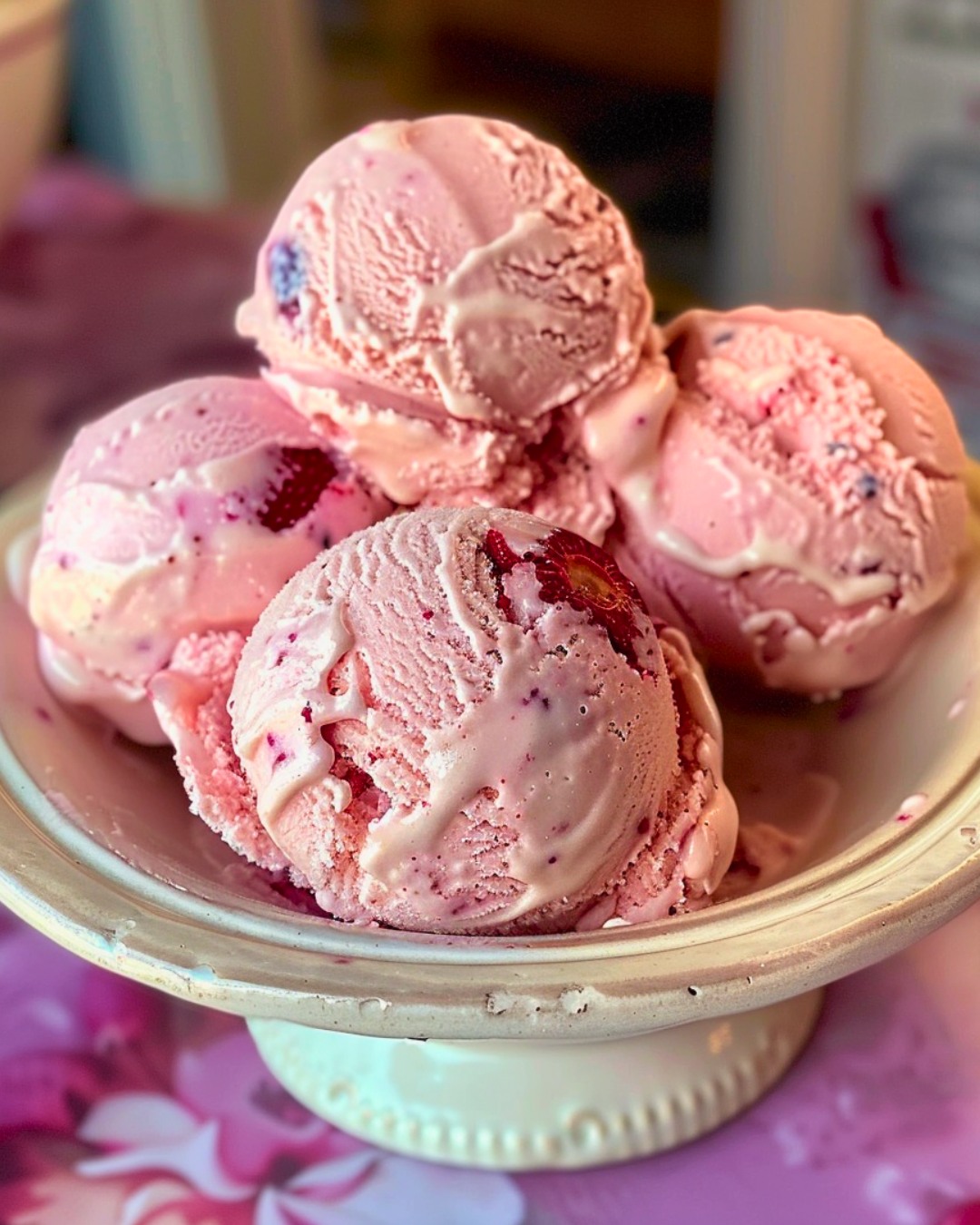 Strawberry Vanilla Bean Ice Cream